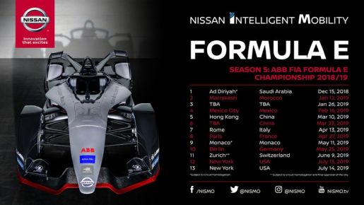 Nissan Formula E Debut Season Five Calendar source